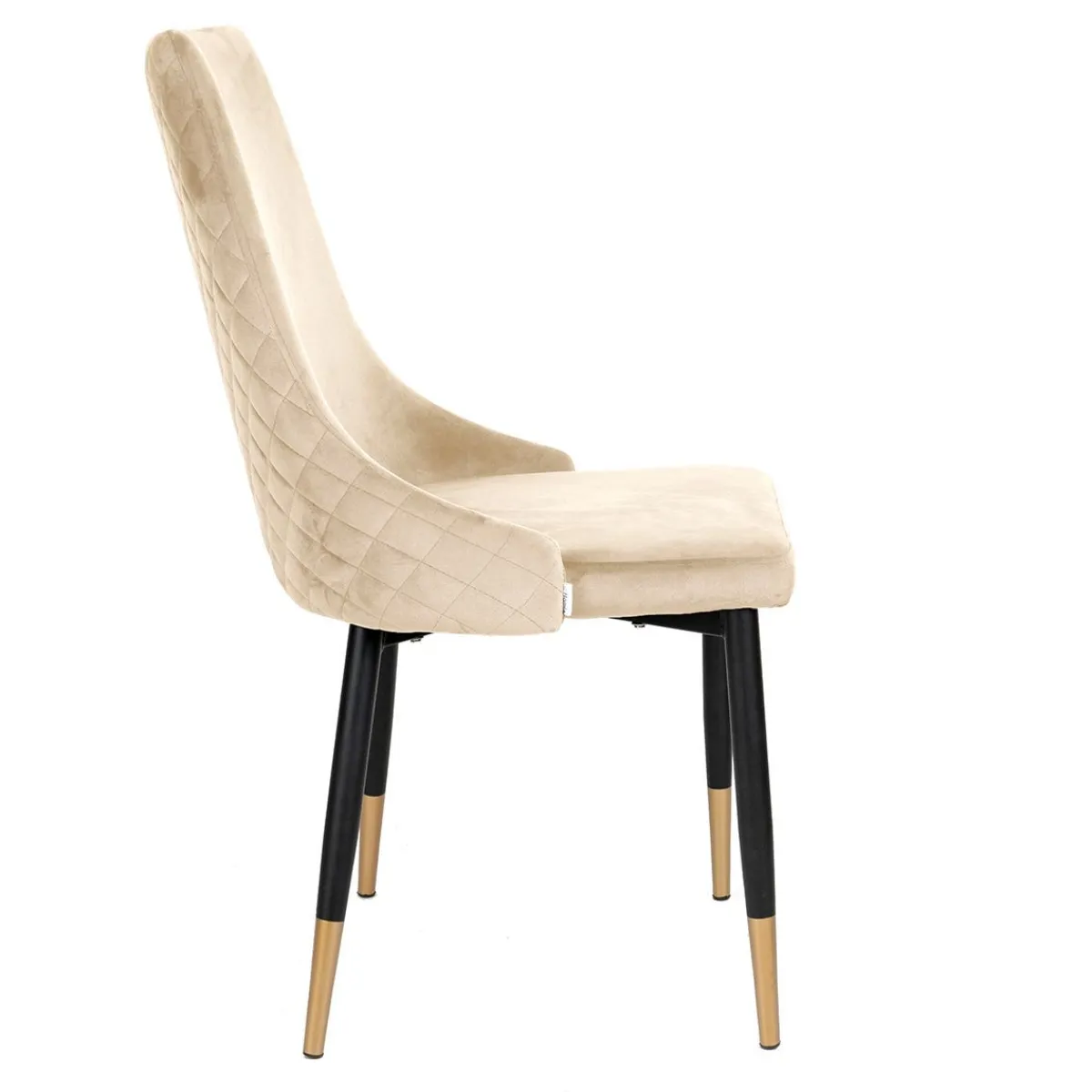 HOMLA Krzeslo Logan Welurowe Bezowe 44X44X92 Cm Bezowy Outlet