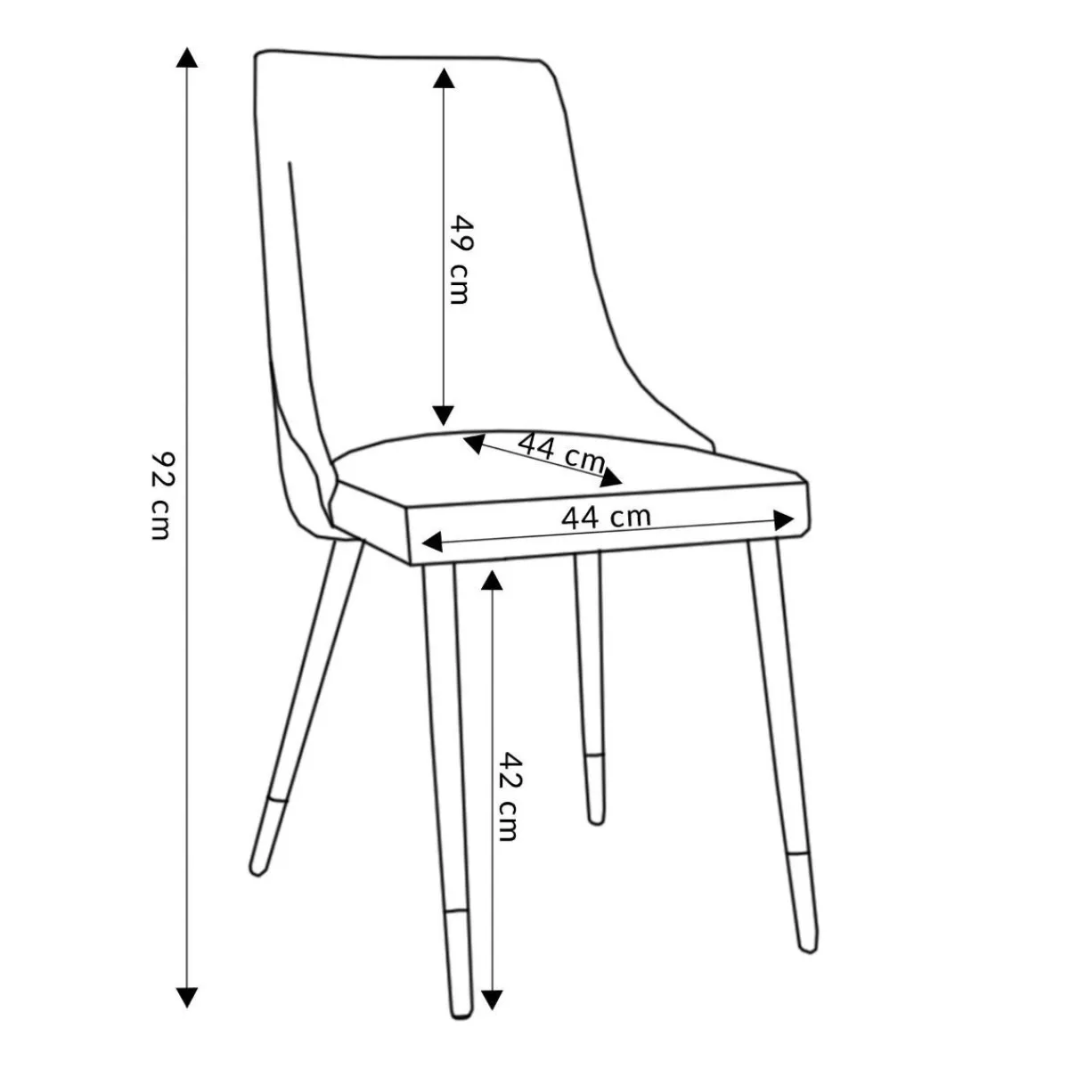 HOMLA Krzeslo Logan Welurowe Bezowe 44X44X92 Cm Bezowy Outlet