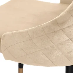 HOMLA Krzeslo Logan Welurowe Bezowe 44X44X92 Cm Bezowy Outlet