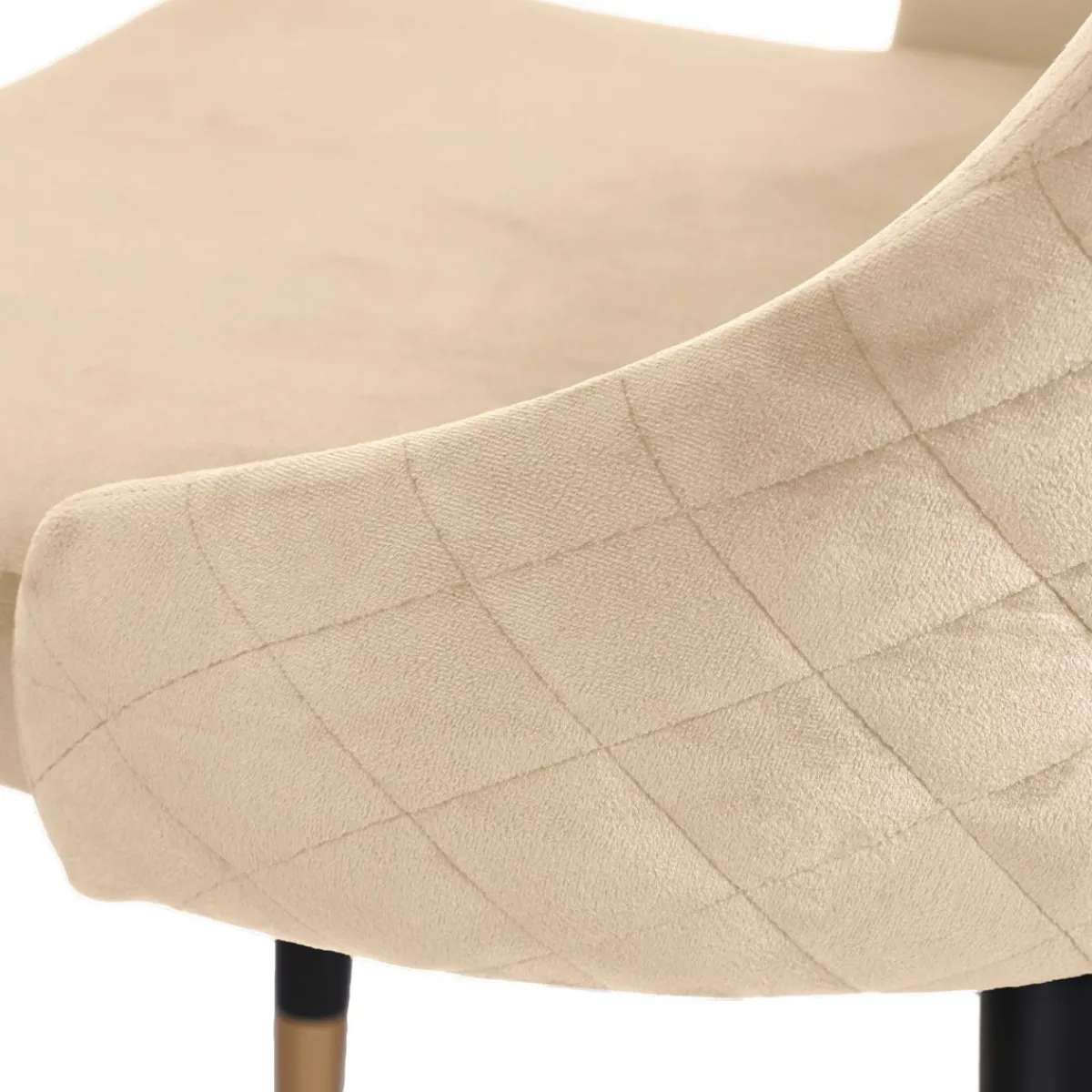 HOMLA Krzeslo Logan Welurowe Bezowe 44X44X92 Cm Bezowy Outlet