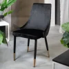 HOMLA Krzeslo Logan Welurowe Czarne 44X44X92 Cm Czarny New