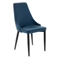 HOMLA Krzeslo Louis Ribbon Welurowe E 44X59X88 Cm Niebieski Clearance
