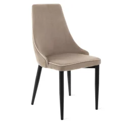 HOMLA Krzeslo Louis Ribbon Welurowe Bezowe 44X59X88 Cm Bezowy Best