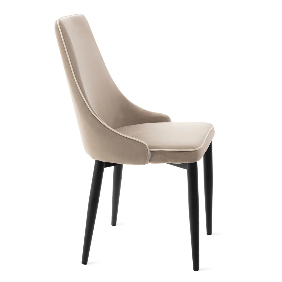 HOMLA Krzeslo Louis Ribbon Welurowe Bezowe 44X59X88 Cm Bezowy Best