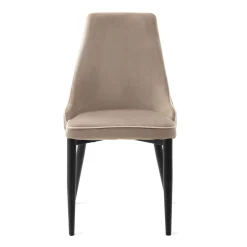 HOMLA Krzeslo Louis Ribbon Welurowe Bezowe 44X59X88 Cm Bezowy Best