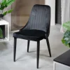 HOMLA Krzeslo Louis Welurowe Czarne 44X59X88 Cm Czarny Clearance