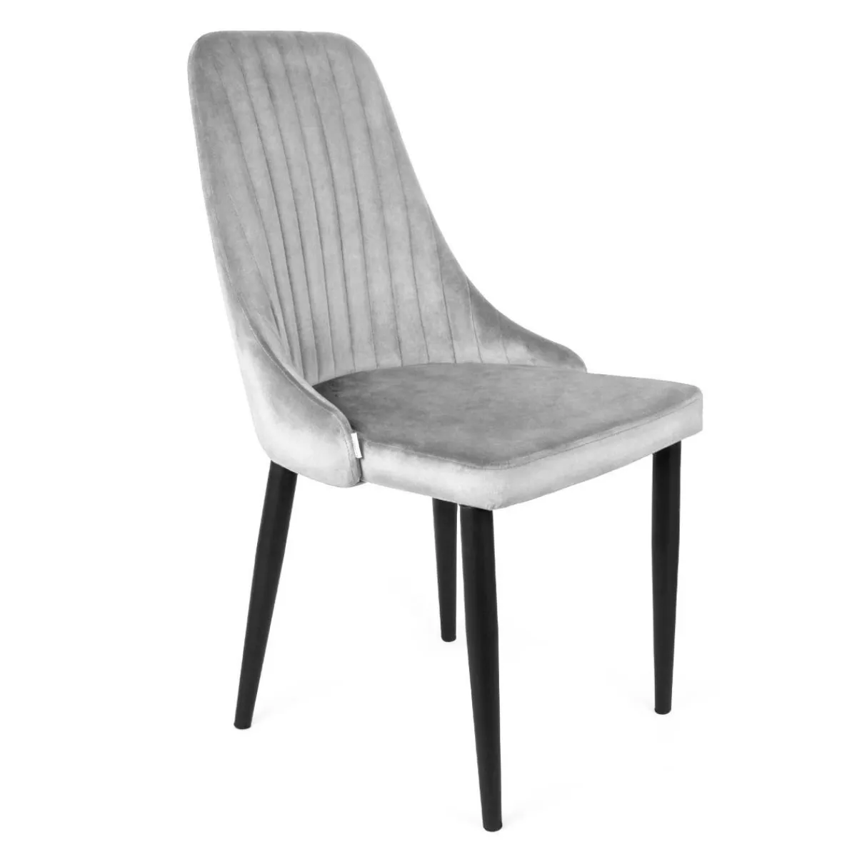 HOMLA Krzeslo Louis Welurowe Szare 44X59X88 Cm Szary Discount