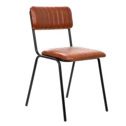 HOMLA Krzeslo Lumbar W Obiciu Ze Skory Bawolej Brazowe 46X52X78 Cm Discount