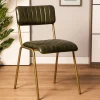 HOMLA Krzeslo Lumbar W Obiciu Ze Skory Bawolej Zielone 46X52X78 Cm Hot