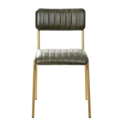 HOMLA Krzeslo Lumbar W Obiciu Ze Skory Bawolej Zielone 46X52X78 Cm Hot