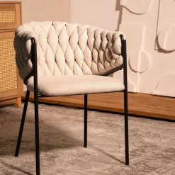 HOMLA Krzeslo Merle Bezowe 57X59X78 Cm Bezowy Clearance