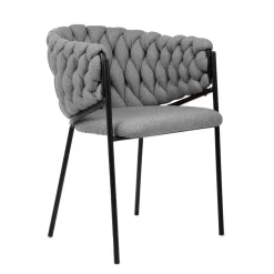 HOMLA Krzeslo Merle Ciemnoszare 57X59X78 Cm Szary Discount