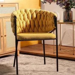 HOMLA Krzeslo Merle Musztardowe 57X59X78 Cm Musztardowy Best