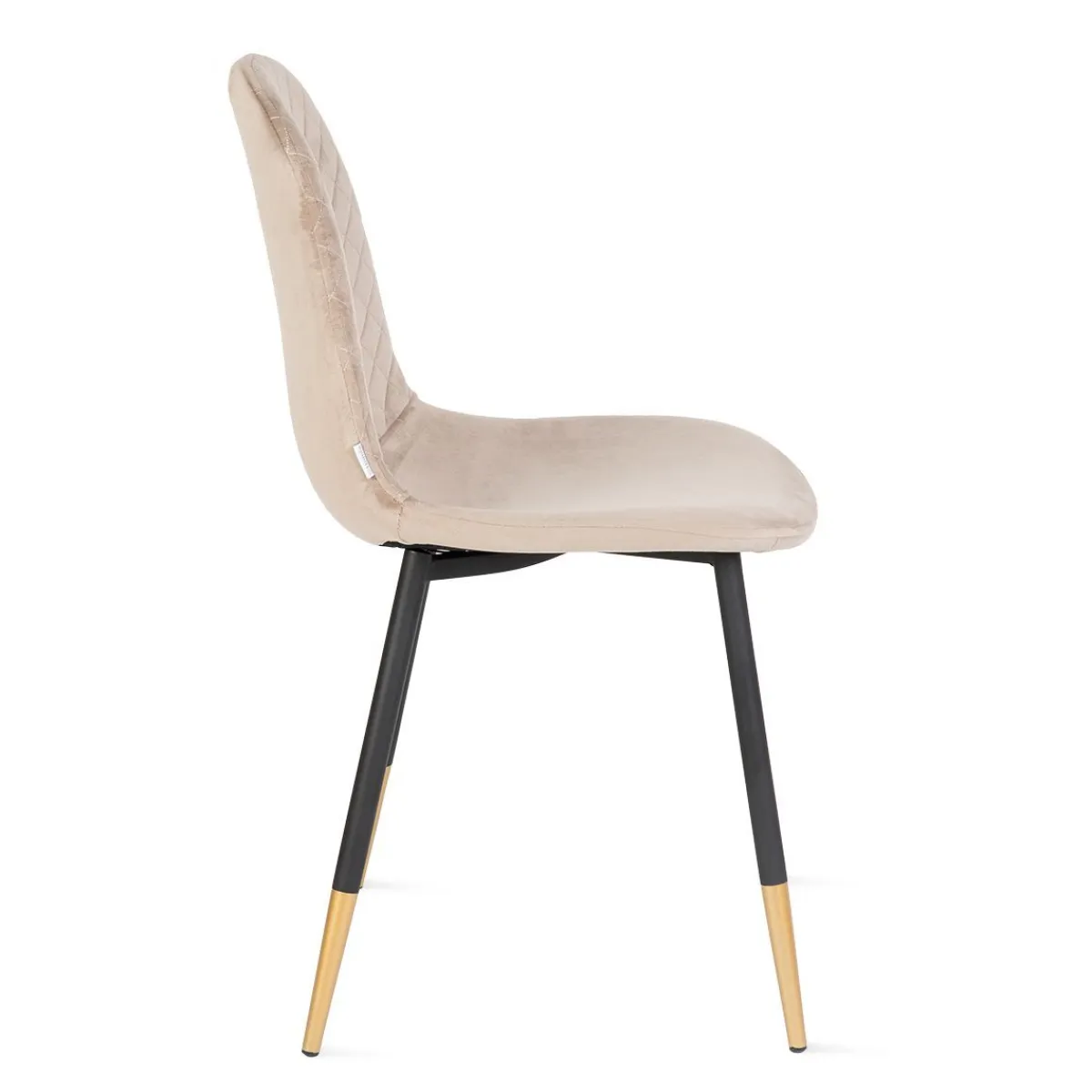 HOMLA Krzeslo Noir Welurowe Bezowe 44X52X85Cm Czarny New