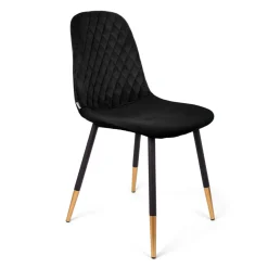 HOMLA Krzeslo Noir Welurowe Czarne 44X52X85Cm Czarny Best