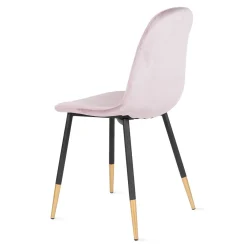HOMLA Krzeslo Noir Welurowe Rozowe 44X52X85Cm Niebieski Discount