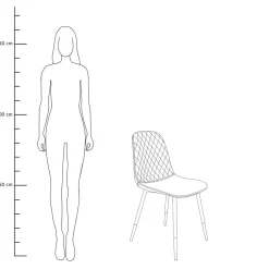HOMLA Krzeslo Noir Welurowe Szare 44X52X85Cm Szary Best