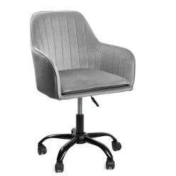 HOMLA Krzeslo Obrotowe Szare Welurowe Teill 55X54,5X80-90Cm Szary Online