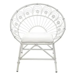 HOMLA Krzeslo Roi Metalowe 83 X 65 X 89 Cm Bialy Clearance