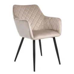 HOMLA Krzeslo Shelton Welurowe Bezowe 56X60X84Cm Bezowy Clearance