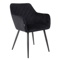 HOMLA Krzeslo Shelton Welurowe Czarne 56X60X84Cm Czarny Discount