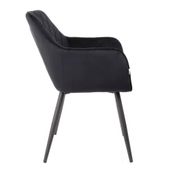 HOMLA Krzeslo Shelton Welurowe Czarne 56X60X84Cm Czarny Discount
