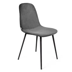 HOMLA Krzeslo Slank Welurowe Szare 44X52X85Cm Szary Clearance