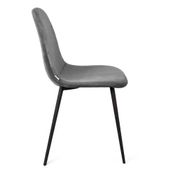 HOMLA Krzeslo Slank Welurowe Szare 44X52X85Cm Szary Clearance