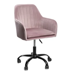 HOMLA Krzeslo Teill Welurowe Obrotowe Rozowe 55,5X54,5X80-90Cm Rozowy Outlet