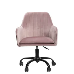 HOMLA Krzeslo Teill Welurowe Obrotowe Rozowe 55,5X54,5X80-90Cm Rozowy Outlet