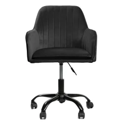 HOMLA Krzeslo Teill Welurowe Obrotowe Czarne 55,5X54,5X80-90Cm Czarny Sale