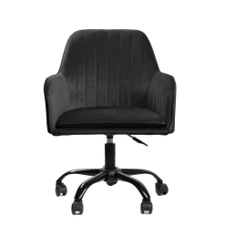 HOMLA Krzeslo Teill Welurowe Obrotowe Czarne 55,5X54,5X80-90Cm Czarny Sale