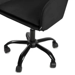 HOMLA Krzeslo Teill Welurowe Obrotowe Czarne 55,5X54,5X80-90Cm Czarny Sale