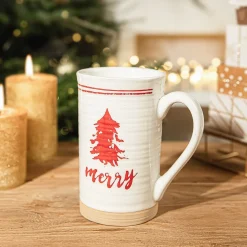 HOMLA Kubek Molly Wysoki Z Choinka 0,55 L Bialy Clearance
