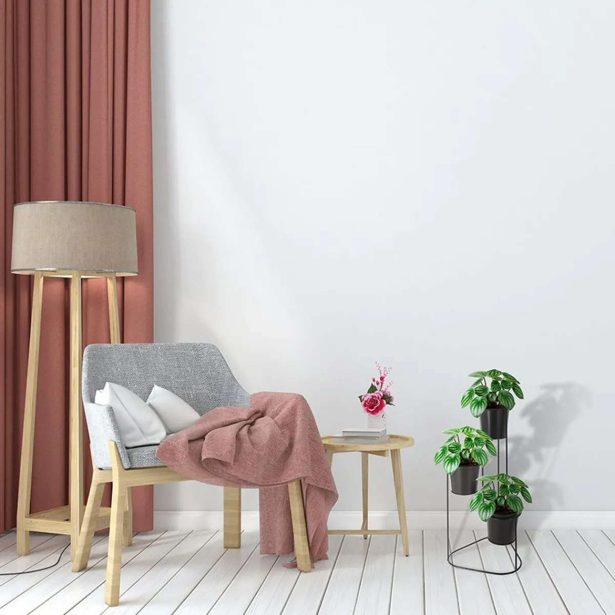 VILDE Kwietnik Loft 3-Poziomowy 21,5X22,5X45,5 Cm Czarny Hot