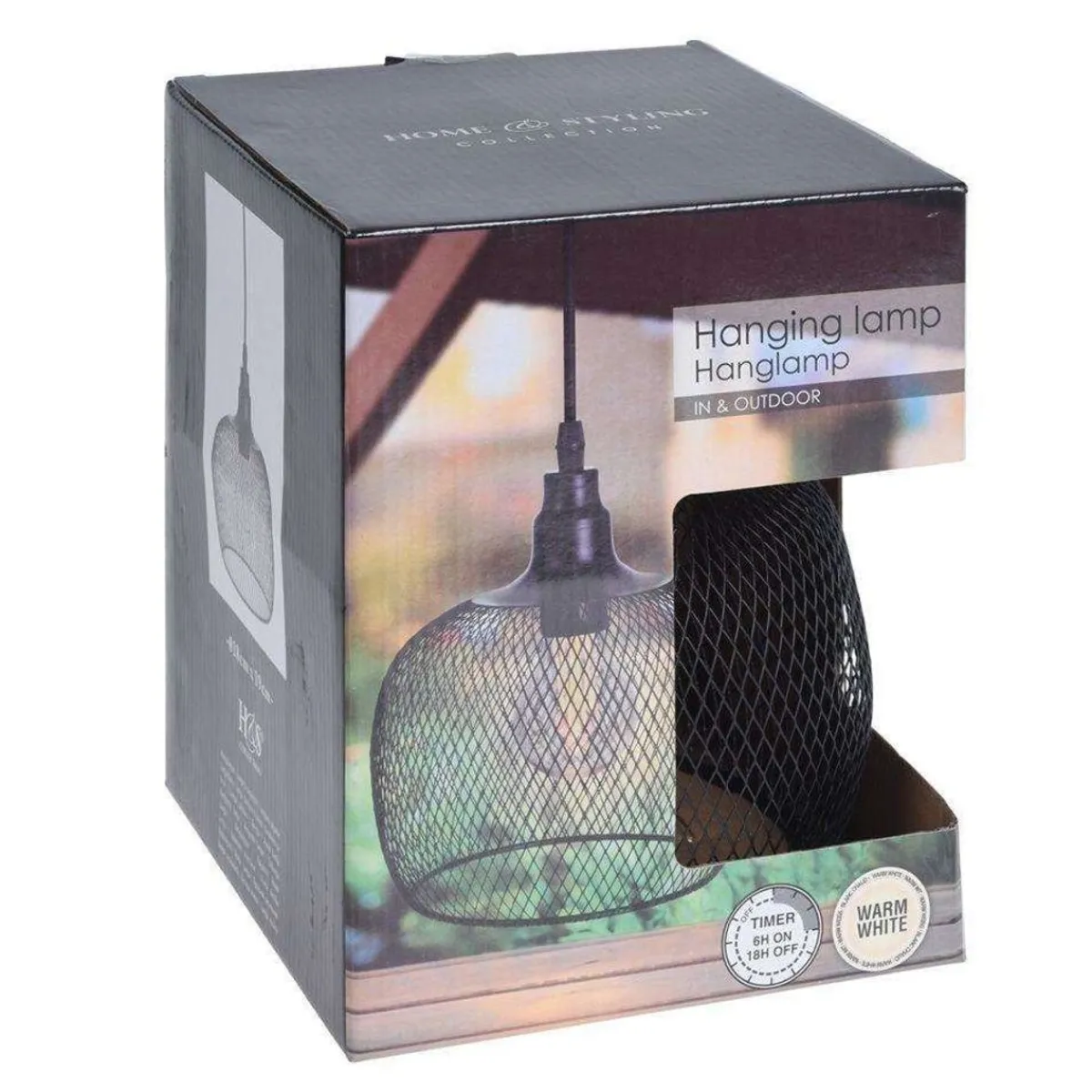 KOOPMAN Lampa Atros Wiszaca Czarna 19X18 Cm Czarny Clearance