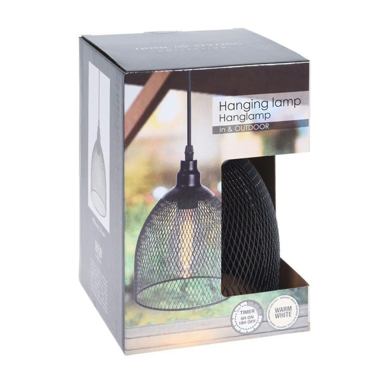 KOOPMAN Lampa Atros Wiszaca Czarna 21X16 Cm Czarny