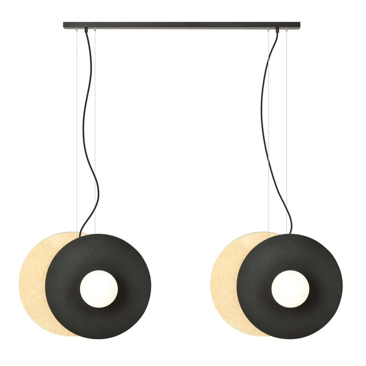 EMIBIG Lampa Sufitowa Soho 4-Punktowa Opal 126X60(100) Cm Czarny Discount