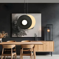 EMIBIG Lampa Sufitowa Soho 2-Punktowa Opal 50X60(100) Cm Czarny Clearance