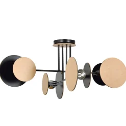 EMIBIG Lampa Sufitowa Zita 4-Punktowa Naturalny 86X31 Cm Czarny Discount