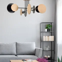 EMIBIG Lampa Sufitowa Zita 4-Punktowa Naturalny 86X31 Cm Czarny Discount