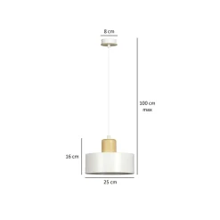 EMIBIG Lampa Torin Sufitowa 1-Punktowa Fi 25 Cm Bialy