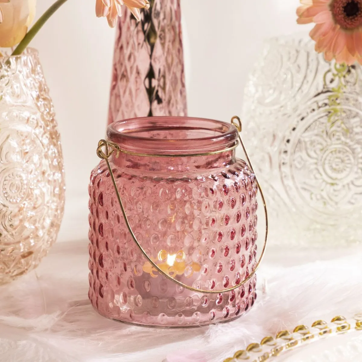 HOMLA Lampion Fig 10X11 Cm Rozowy Discount