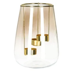 HOMLA Lampion Galia Szklany 15X20 Cm Zloty Outlet