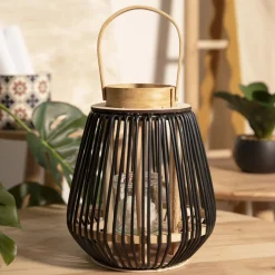 HOMLA Lampion Garnitto Z Czarnymi Elementami 10,5X26 Cm Discount