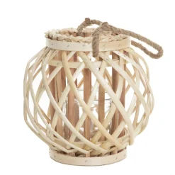 HOMLA Lampion Lagge Pleciony Naturalny Niski 22 Cm Outlet