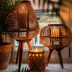HOMLA Lampion Masaya Ogródowy 15X11X61 Cm Naturalny Outlet