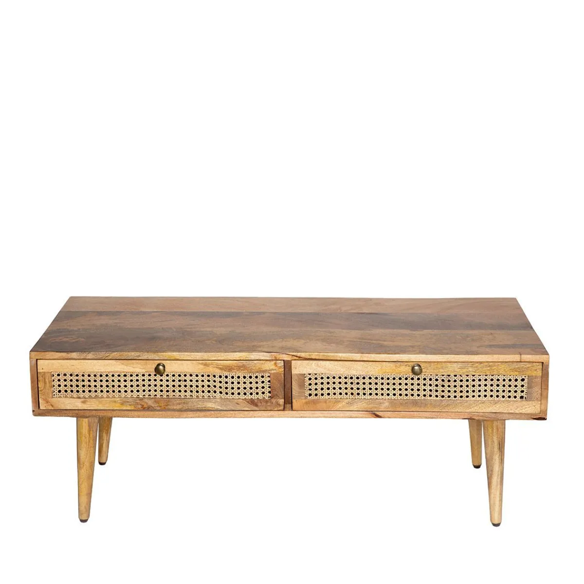 HOMLA Lawa Natte Drewniana Lite Drewno Mango Z Rattanem 120X45X45 Naturalny Discount