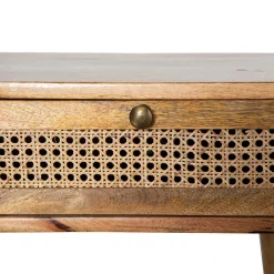 HOMLA Lawa Natte Drewniana Lite Drewno Mango Z Rattanem 120X45X45 Naturalny Discount
