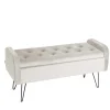 HOMLA Lawka Venlo Welurowa Bezowa 100X39X45Cm Bezowy New